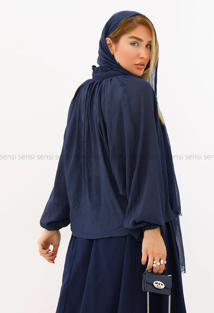 شومیز زنانه ابریشم چین دارکد1006410